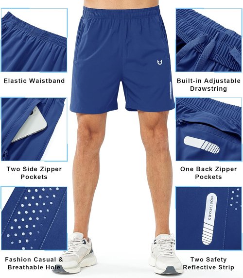 NORTHYARD Men's Athletic Running Shorts - Quick Dry Lightweight Gym Wear | 5"/7"/9" Options