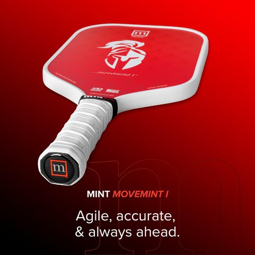 Carbon Fiber Pickleball Paddle Mint Movemint I – 16mm Polypropylene Core, Midweight Cold Pressed with Smooth Surface, TPE Edge Guard, USAPA Approved – Power & Control for All Skill Levels