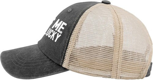Kiss Me and Get Lucky Hat - Funny Trucker Hat for Men | Perfect Birthday Gift Idea