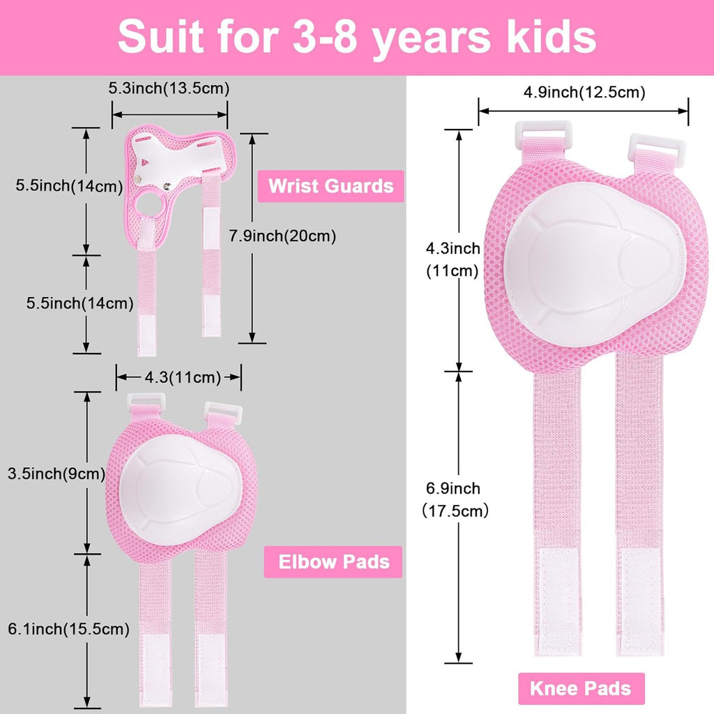 Skiennix Kids Protective Gear Set - Knee Pads, Elbow Pads & Wrist Guards | 3-14 Years, Ideal for Skateboarding, Skiing & Cycling