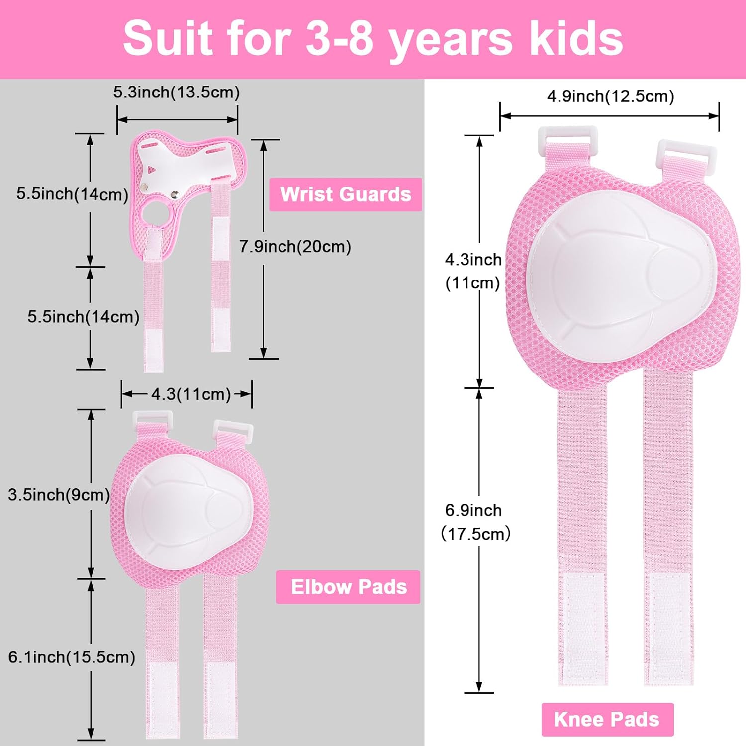 Skiennix Kids Protective Gear Set - Knee Pads, Elbow Pads & Wrist Guards | 3-14 Years, Ideal for Skateboarding, Skiing & Cycling
