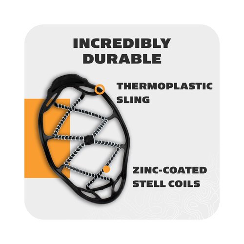 Yaktrax Walk Plus Traction Cleats for Ice and Snow, 360° Steel Coil Grip for All-Direction Traction, Flexible Cold-Resistant Upper, Easy On/Off with Heel Tab, Includes Carry Bag & Carabiner, Small