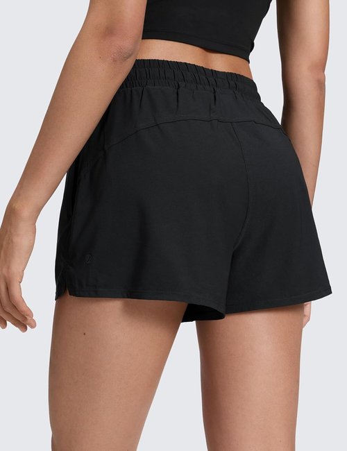 CRZ YOGA Athletic Shorts for Women - High Waisted 2-in-1 Design with Pockets | Casual Tennis & Running