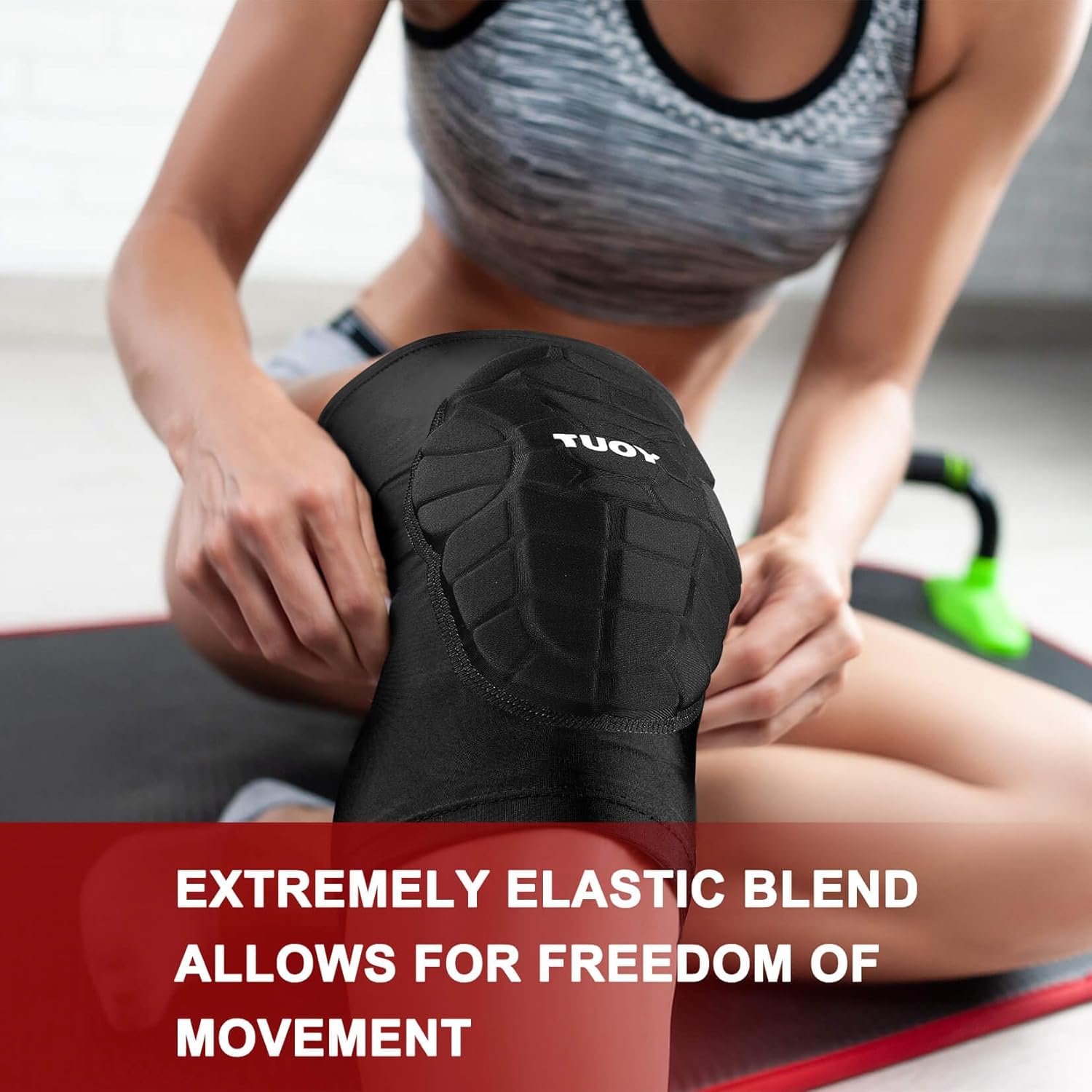 TUOY Compression Knee Pads - Padded Protection for Youth & Adults | 1 Pair