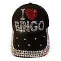 Popfizzy I Love Bingo Hat for Women, Bingo Lover Baseball Hat, Adult Bedazzled Rhinestone Hats, Bling Bingo Gifts, Black