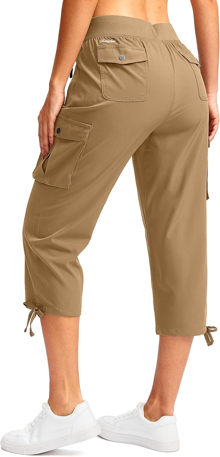 Soothfeel Women's Cargo Capris - Lightweight Quick-Dry Hiking Pants with 6 Pockets | Casual Summer Wear