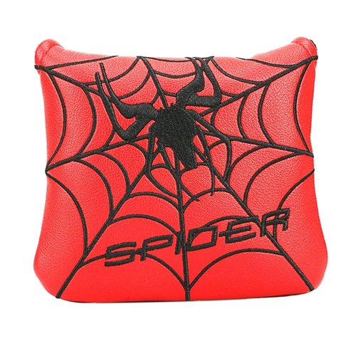 Mykepoda Golf New Spider Embroidery Magnet Golf Square Mallet Club Putter Headcover Red