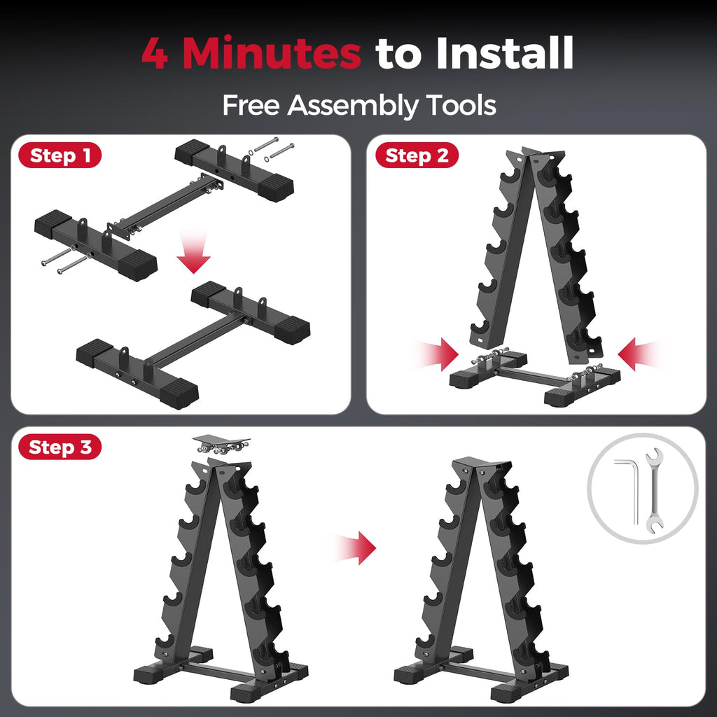 AKYEN A-Frame Dumbbell Rack Stand Only, Weight Rack for Dumbbells Compact Home Gym Space Saver, 480/800LBS Weight Capacity