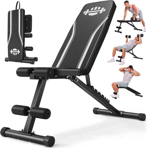 ANCCHEER Weight Bench - 660LBS Foldable Home Gym Bench for Strength Training | 8 Adjustable Backrests