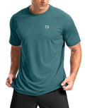 G Gradual Men's Athletic Workout T-Shirts Moisture Wicking Cooling Running Shirts Short Sleeve Performance Tee for Gym Tennis(Teal,XL)