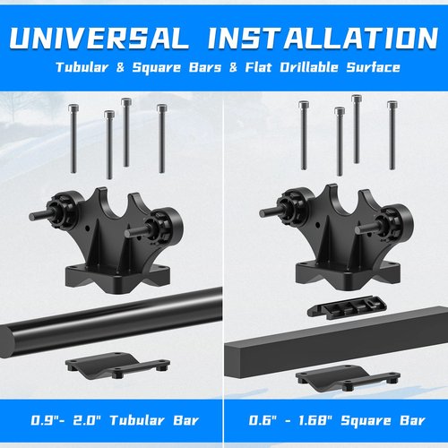 KEMIMOTO Double Tool Holder for ATV, Tool Mount for ATV, Bow Rack Tool Grips with Rubber Straps Compatible with Hunting Bike Mobility Scooter