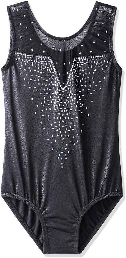 BAOHULU Toddler Girls Gymnastics Leotards - Sparkle Sequins & Mesh Top Dancewear Costumes