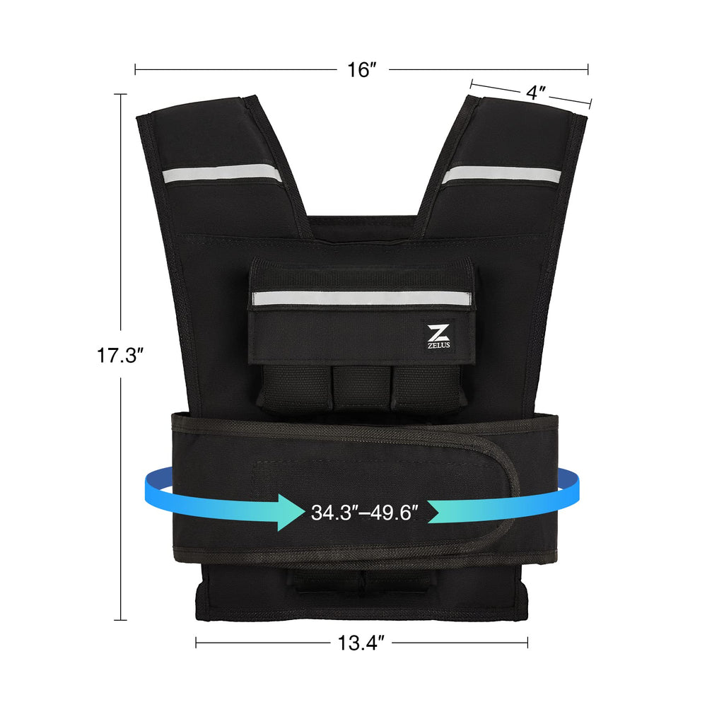 ZELUS 23lb Weighted Vest with Adjustable Weights for Exercise, Weight Vest for Men, Workout Vest for Home Workouts Cardio Strength Training Weight Loss (23lb-Iron Bar)