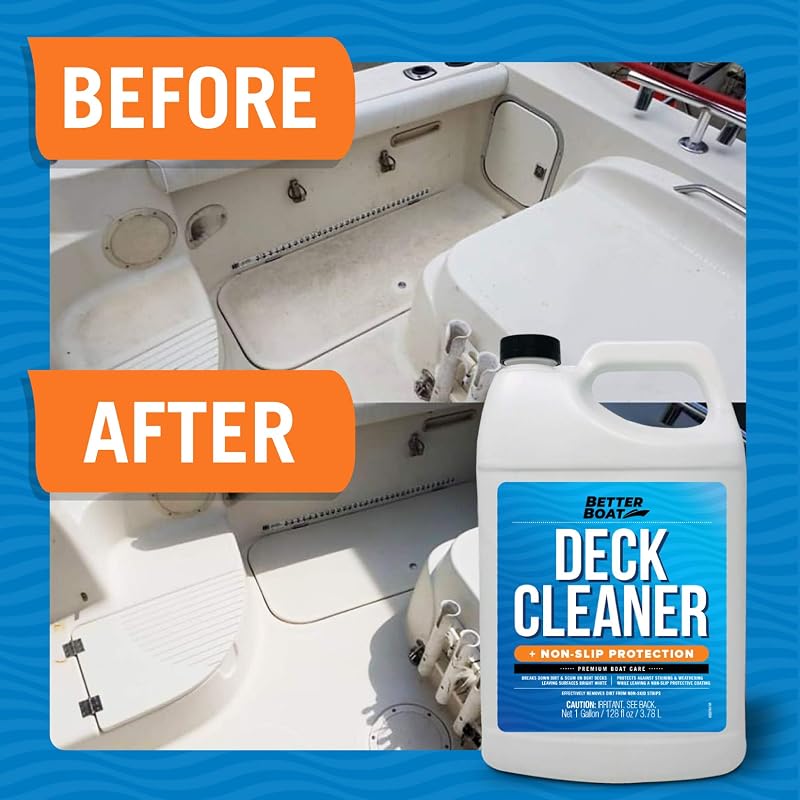Boat Deck Cleaner for Non-Skid Strips on Fiberglass, Vinyl, Aluminum - 128 Fl Oz