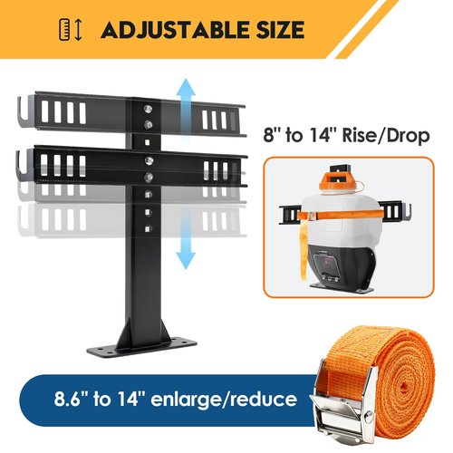 Backpack Sprayer Rack, Adjustable Backpack Sprayer Holder, with Webbing Buckle and Spray Rod Holder, Fit for Open or Enclosed Trailers