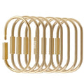 8 Pcs Locking Carabiner Key Rings for Keys,Gold Carabiner Keychain Clip,Screw Lock Keychain Organizer, Purse Bag Charms,Brass