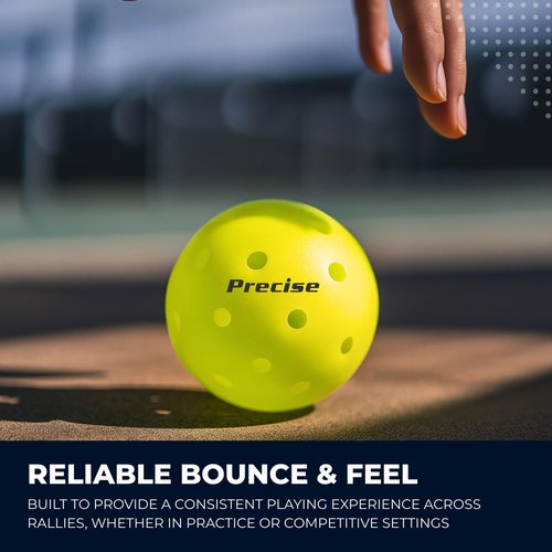 PRECISE Pickleball Balls – Outdoor A 40 Model with 40 Holes – USAPA Approved – Durable Flight Design – Pack of 12 - Yellow