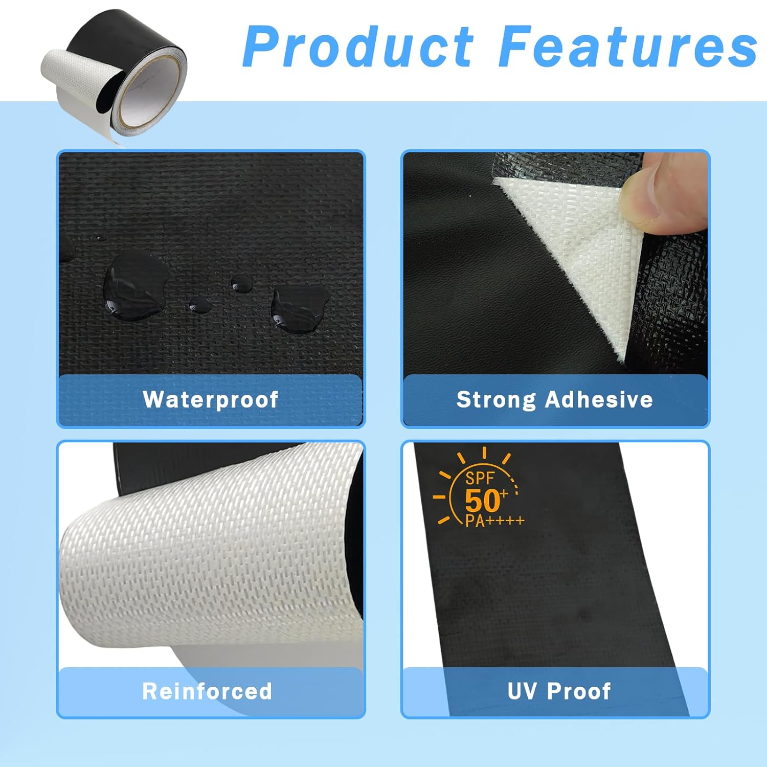 RV Awning Repair Tape - Heavy Duty Waterproof Fabric Repair Kit | UV Proof for Canvas, Tarp & Tent (3in x 25ft)