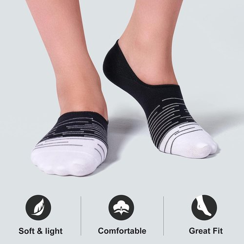 FITRELL No Show Socks for Women - 8 Pack, Non-Slip Design, Sizes 6-9 & 9-11 | Comfortable & Stylish