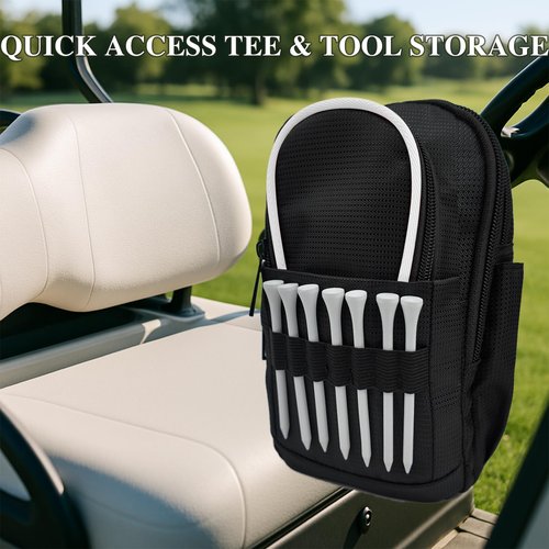 Golf Valuables Pouch for Men – Water-Resistant Organizer Bag with Clip, Golf Accessories Storage Case for Keys, Phone, Wallet