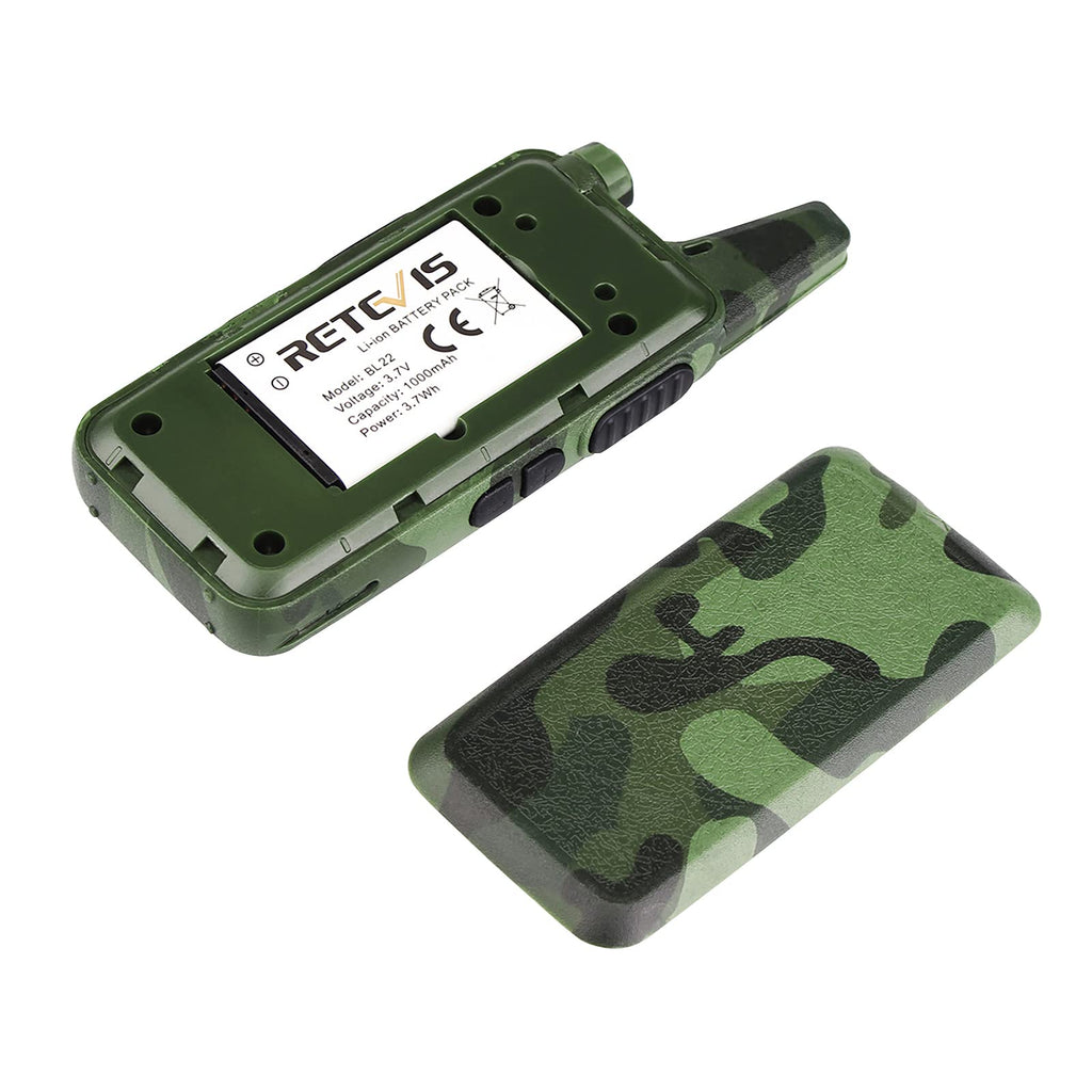 Retevis RT22 Walkie Talkies Rechargeable, Voice Activated, Emergency Alarm, Outdoor Cruise Ship ATV Hunting Skiing Handheld Two Way Radio Walkie-Talkies (4 Pack,Camouflage)