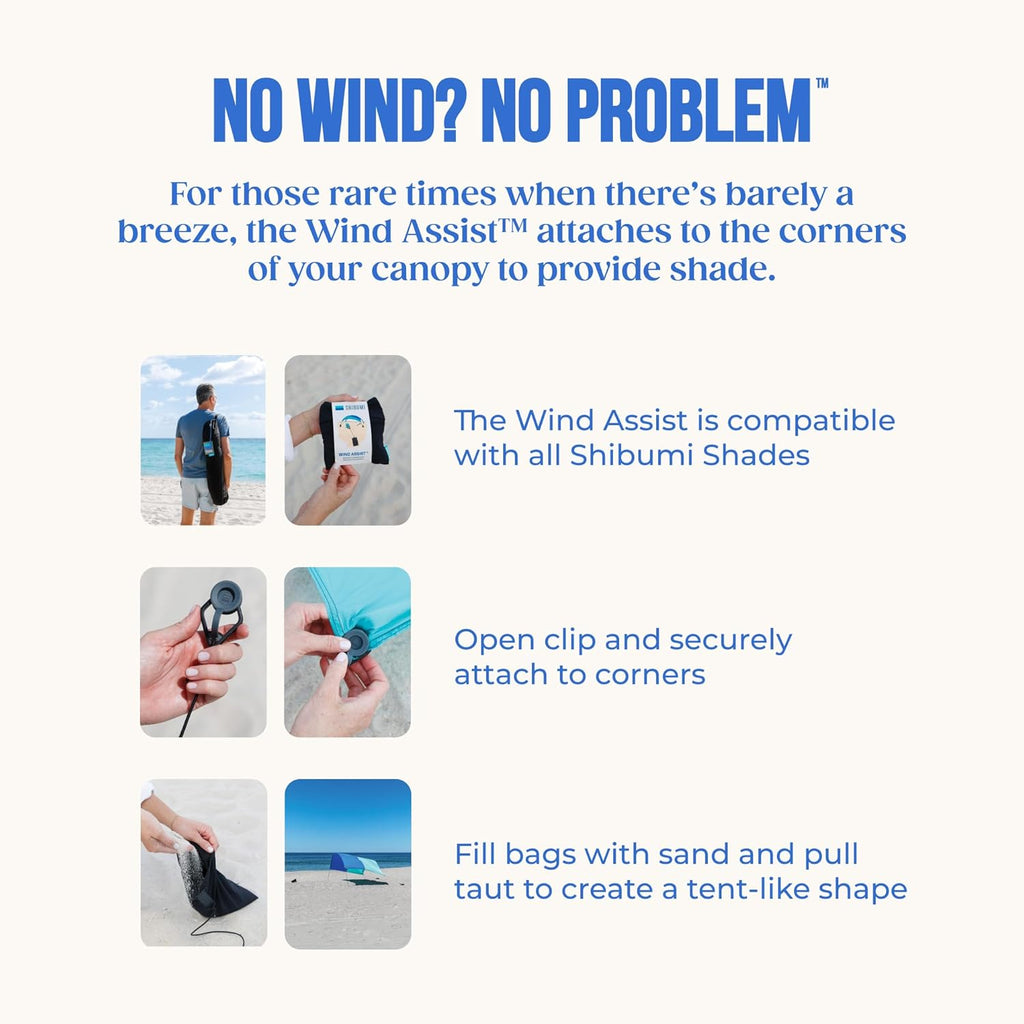 Shibumi Shade 3.0 Beach Tent Canopy - Wind-Powered, Quick Setup in 3 Mins, 150 Sq. Ft. for 8 People, UPF 50+