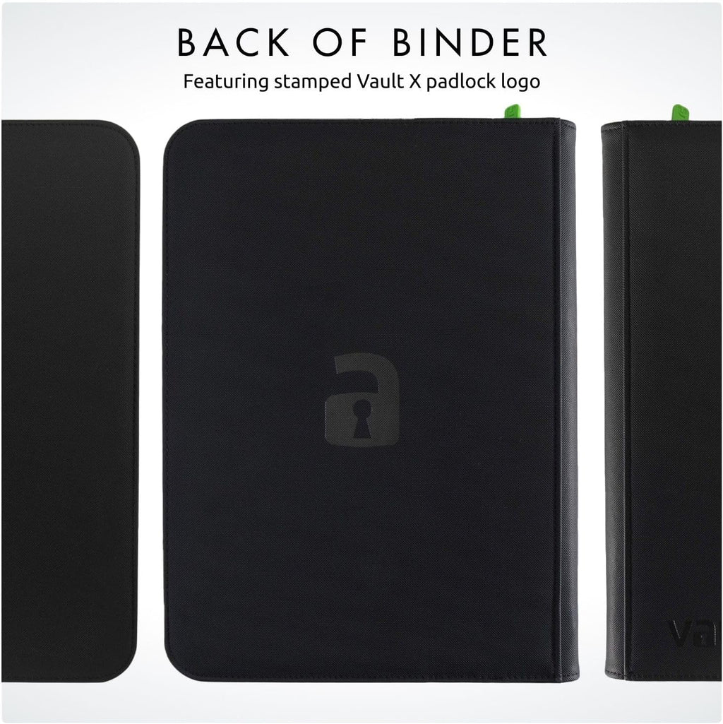 Vault X 9 Pocket Trading Card Binder - Premium Exo-Tec Material, Holds 360 Cards, Black