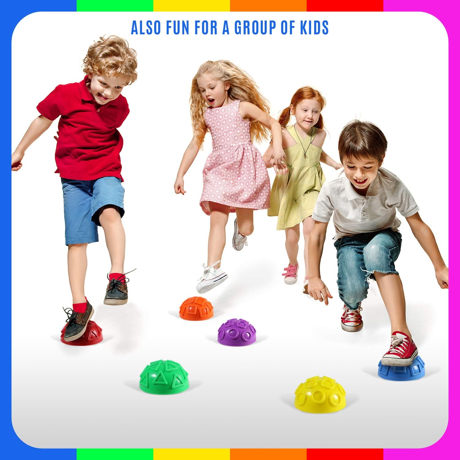 Yes4All Hedgehog Balance Pods - Core Body Exercise Balance Set for Youth & Adults | Includes Hand Pump - Set of 5