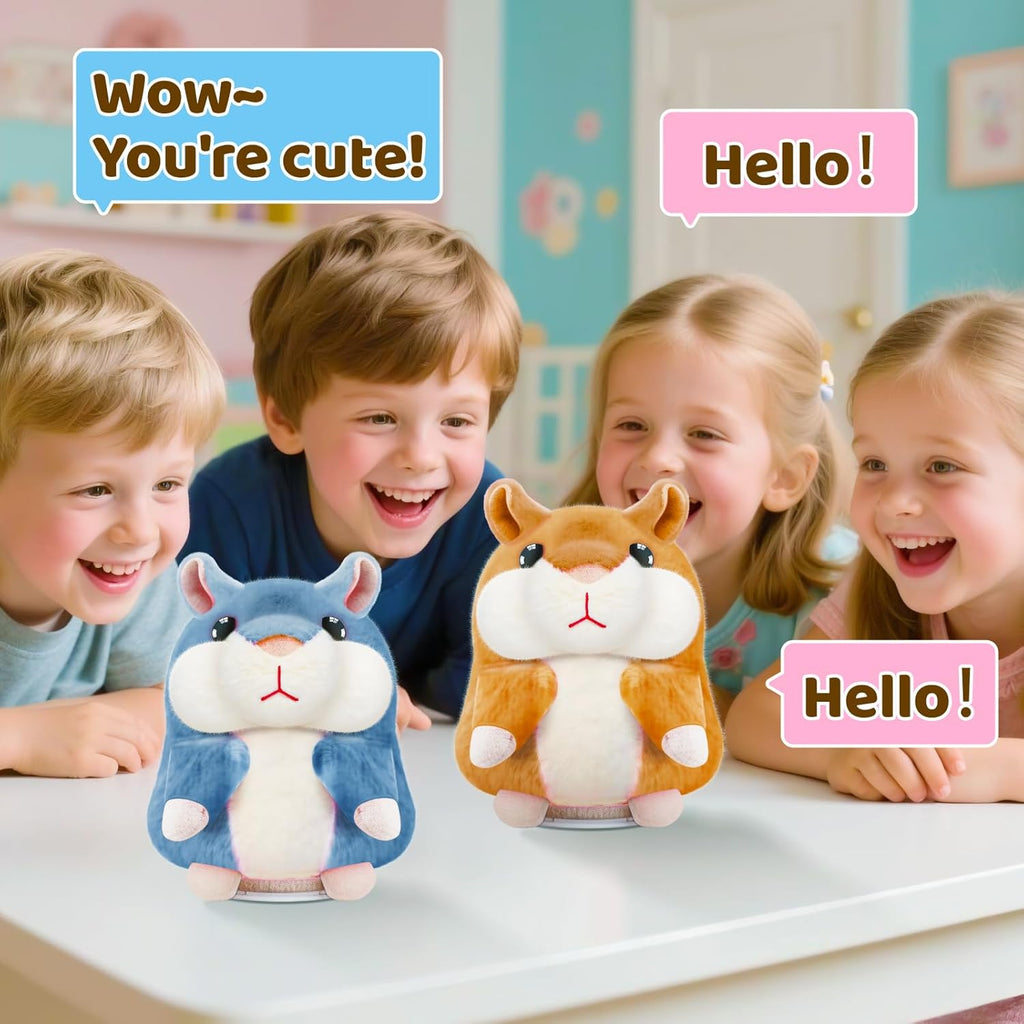 SANJOIN Talking Hamster Toy - Interactive Plush Repeater for Kids Ages 2-8 | Perfect Birthday Gift (Brown)