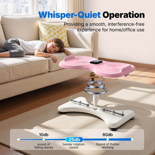 MERACH Waist Twister Machine Exercise, Waist Twister Fitness Tool with Display Counter, Exercise Twist Board for Slim Waist and Belly Fat, Noiseless Home Gym Workout Equipment for Women & Men (Pink)