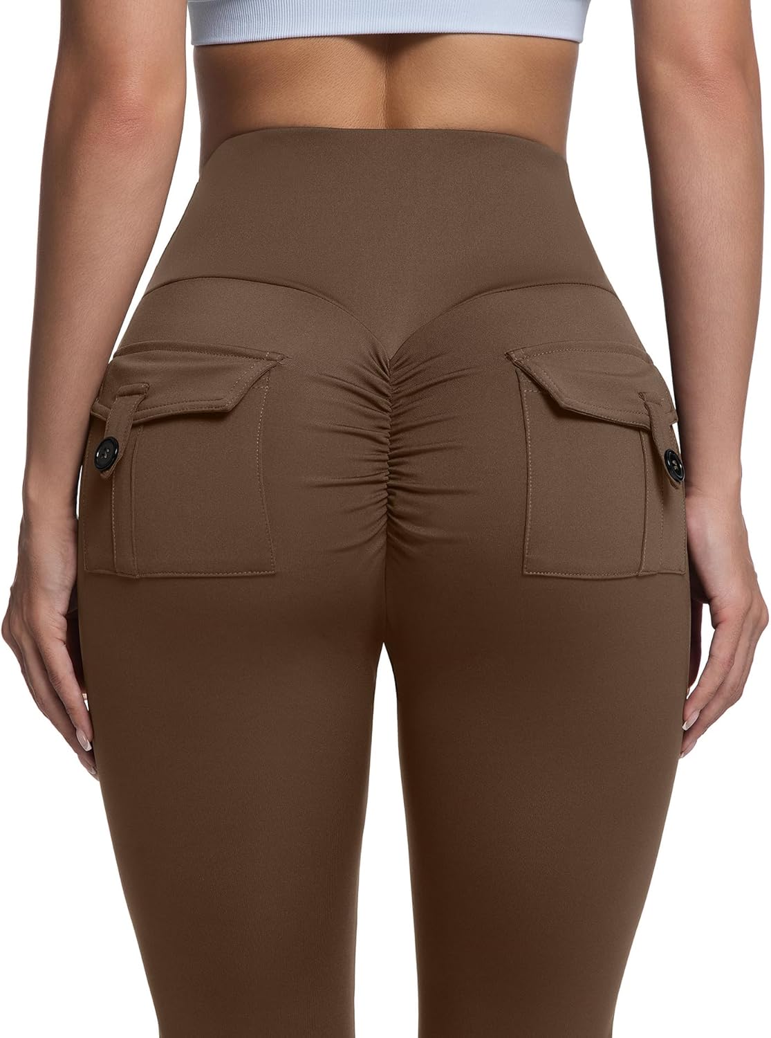 Skiennix Flare Leggings - High Waist Scrunch Butt Lifting Workout Pants with Pockets for Women