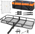 WEIZE Folding Hitch Mount Cargo Carrier - 60" x 20" x 6" with Waterproof Bag & 500 lbs Capacity