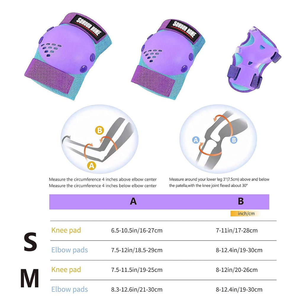 Skiennix Kids Protective Gear Set - Knee Pads, Elbow Pads & Wrist Guards for Ages 3-15 | Ideal for Roller Skating, Cycling & BMX