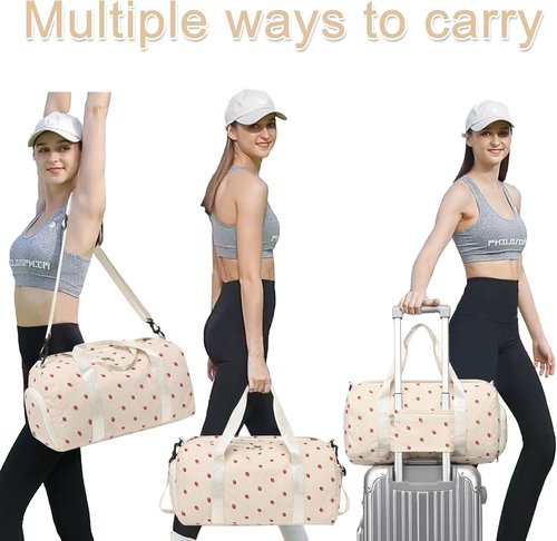 BLUBOON Duffle Bag - Cute Girls' Gym Bag with Shoe Compartment & Waterproof Wet Separation - Ideal for Travel