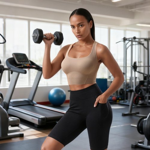 SPORME RUNNING Women Square Neckline Sports Bra Padded Basic Workout Y-Back Racerback Cropped Tank Top (Coffee)