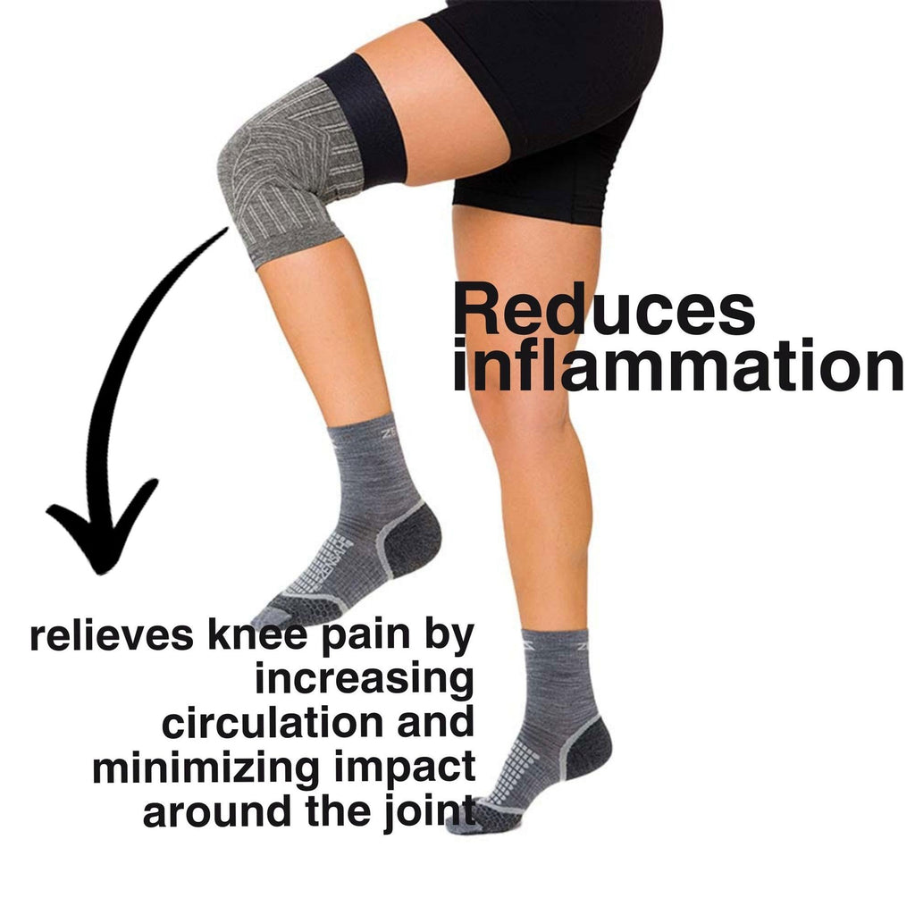 Zensah Compression Knee Sleeve - Knee Brace to Relieve Knee Pain and Treat Runners Knee for Men and Women (Medium, Midnight Black)