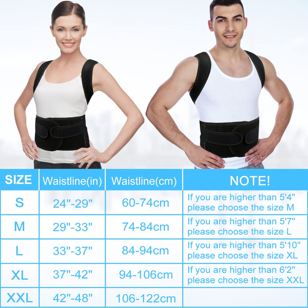 PAZAPO Posture Corrector for Men&Women - Back Brace for Lumbar Support and Upright - Breathable Back Straightener Back,(Medium(29-33 Inches))