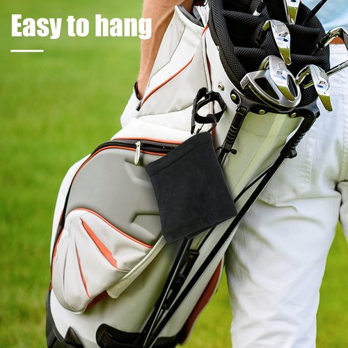 Tatuo 3 Pcs Golf Ball Towel with D Clip 5.5 x 5.5 Inch Wet and Dry Small Pocket Golf Towel Portable Ball Cleaner Accessories for Bag Trolly Belt Loop Men Women Course Exercise