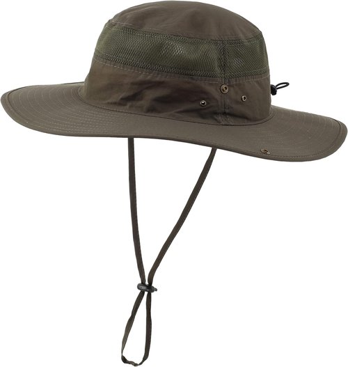 Connectyle UPF 50+ Wide Brim Sun Hat - Breathable Cowboy Boonie Cap for Outdoor UV Protection | Ideal for Fishing & Hiking
