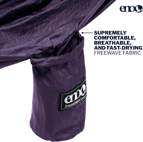 ENO TravelNest Hammock & Straps Combo - Portable Hiking and Camping Hammock with Straps Included - Travel Hammock for Camping, Hiking, Backpacking, a Festival, or The Beach + Straps Combo - Plum