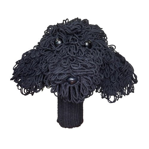 Funny Golf Headcover, Handmade Crochet Finished Black Goldendoodle Golden Doodle Animals Plush Driver Headcover