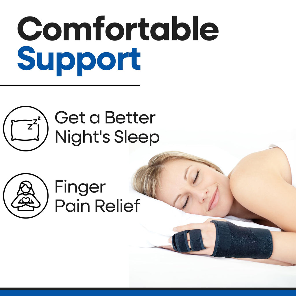 Trigger Finger Splint Finger Brace | Middle Finger Splint | Splint For Fractures, Broken Ring Finger, Arthritis, Tendonitis | Mallet Finger Splint Straightener Immobilizer | (RIGHT SMALL-MEDIUM)