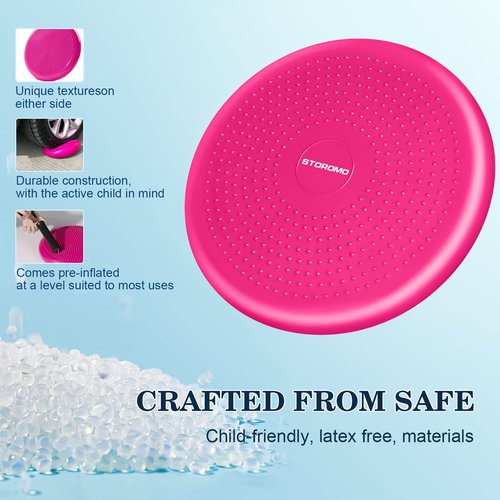 Wobble Cushion，Wiggle Seat，Balance Disc （Extra Thick 34cm/13.4in），for Balance Stability Training, Improve Sitting (Pink)
