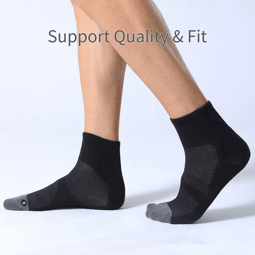 FITRELL Men's Athletic Ankle Socks - Cushioned Sports Running Socks | Sizes 7-9, 9-12, 12-15