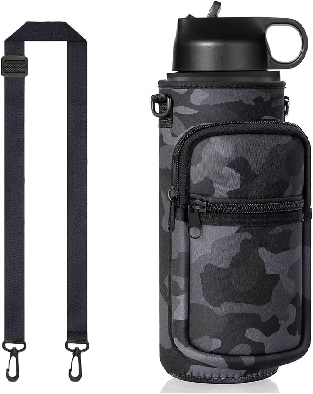 Skiennix Insulated Water Bottle Holder - Crossbody Sling Bag with Phone Pocket for Hiking & Camping