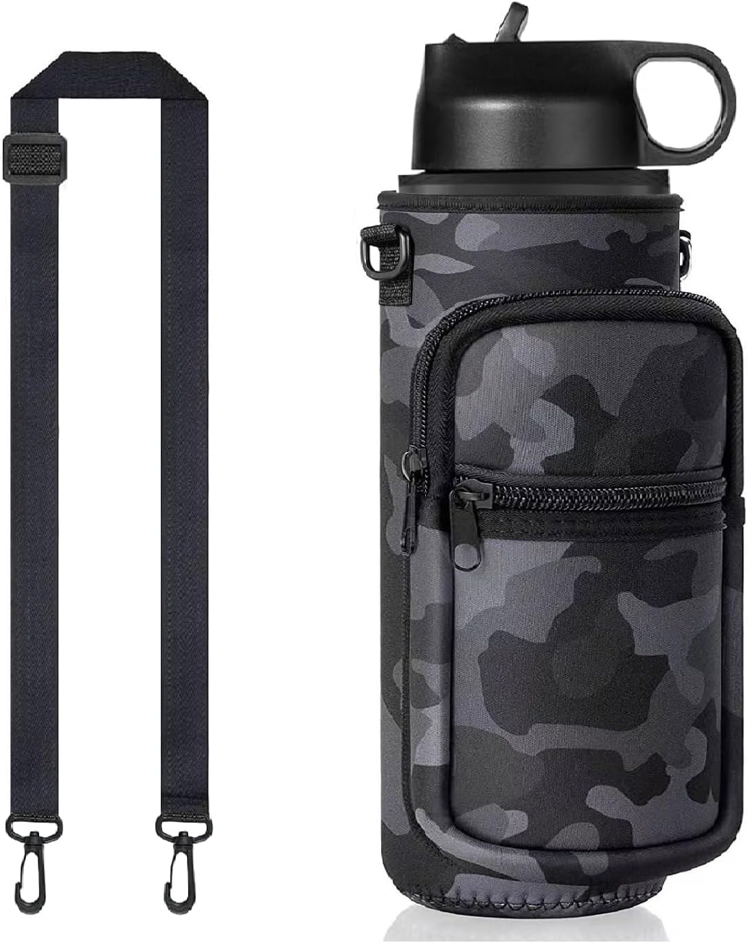 Skiennix Insulated Water Bottle Holder - Crossbody Sling Bag with Phone Pocket for Hiking & Camping