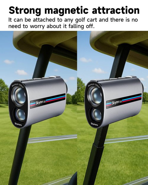 Mini Metal Golf RangeFinder with Slope,1200Y Range Finder, 0.3s Flagpole Locking Vibration, 7X Magnification, 95%Transmission Lens,Flag Pole Lock Vibration,Strong Magnet&Rechargeable Golf Rangefinder.