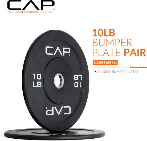 CAP Barbell Rubber Olympic Bumper Plate - Durable Weight Plates in Various Colors & Sizes