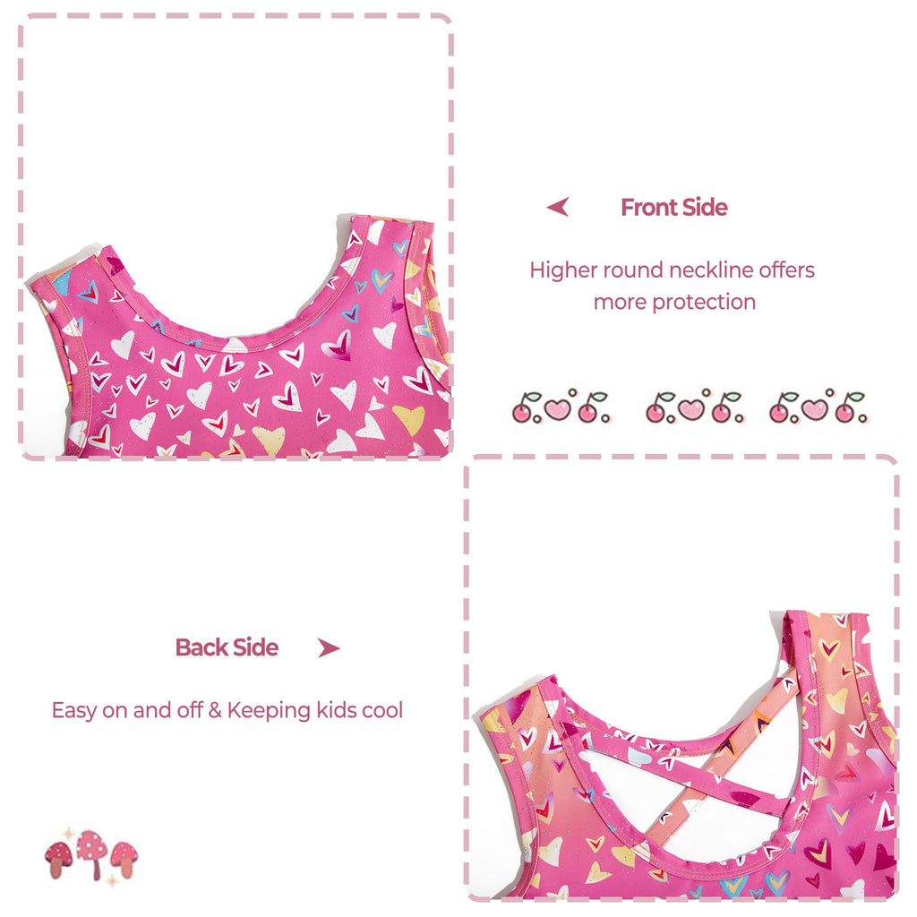 Haloumoning Girls Gymnastics Leotards with Shorts Kids One-Piece Sparkly Mermaid Dance Biketards Unitard 4-12Y