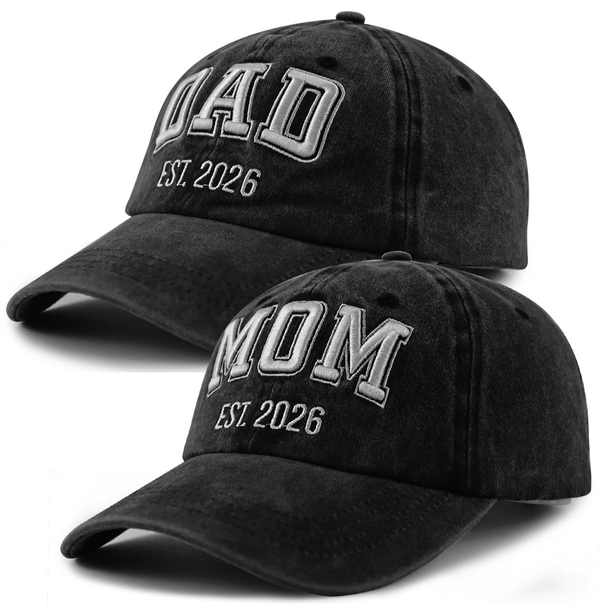 SHANVANKE New Parents Gifts 2026 for Men Women, 2Pcs New Mom and Dad Hats Baseball Cap, Funny Christmas Birthday Pregnancy Gifts for First Time Mom Dad
